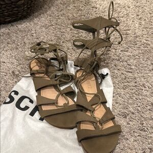 SCHUTZ Green Gladiator Sandals Strappy Design
